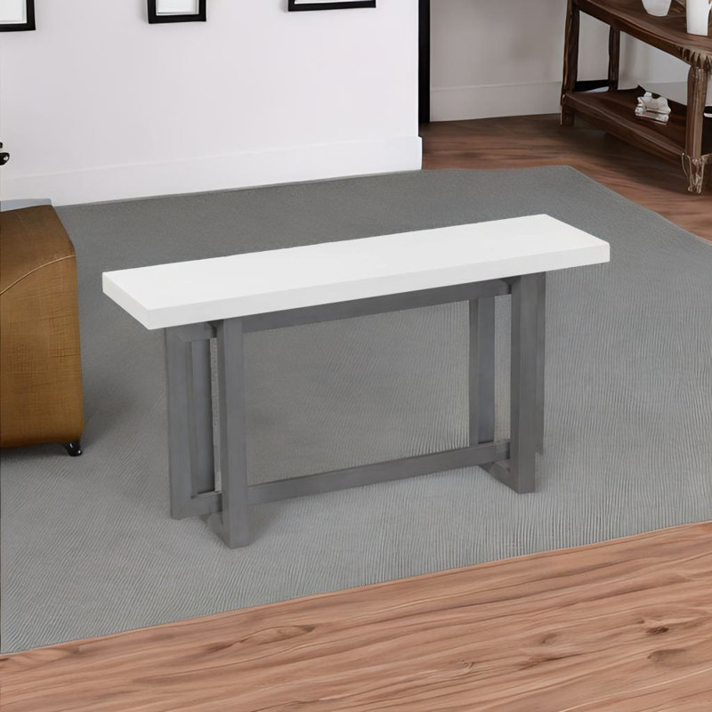Console contemporaine, Blanc / Blanc, Gris