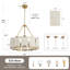Lustre moderne en albâtre doré à intensité variable de 61 cm (24 po) avec suspension ronde-686551471