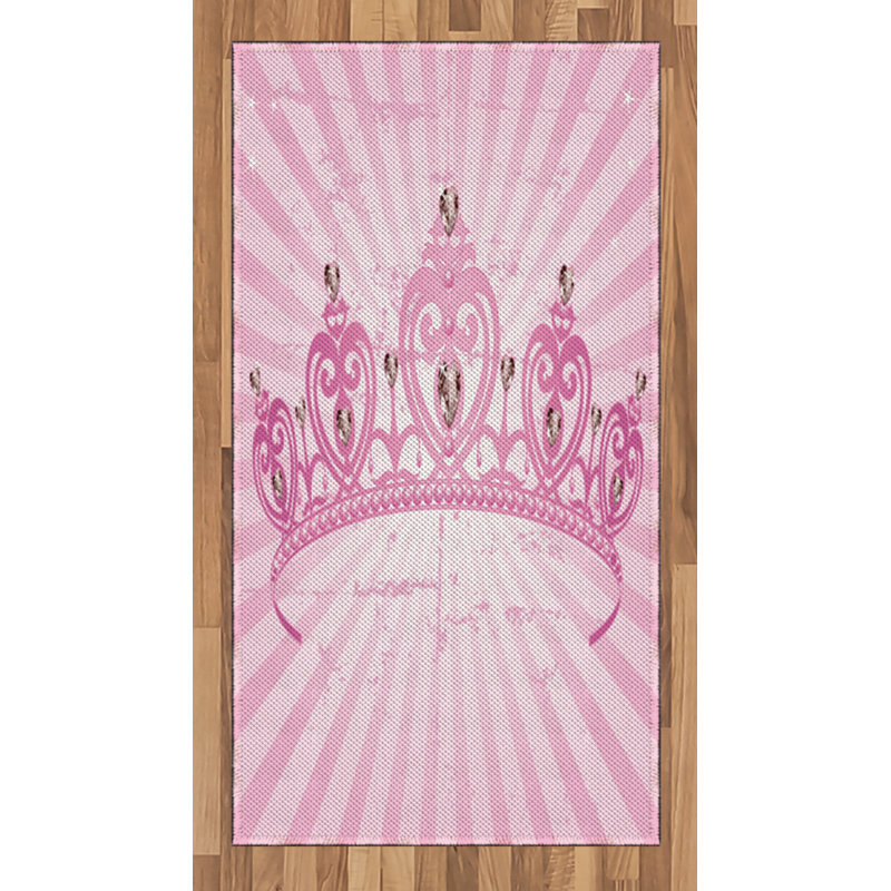 Tapis décoratif en polyester à haute densité pour filles, Rectangle 2 pi 7 po x 5 pi