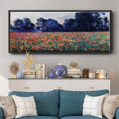 Poppies at Giverny, 1887 - Framed Canvas