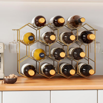 Wine Bottle Rack in Gold