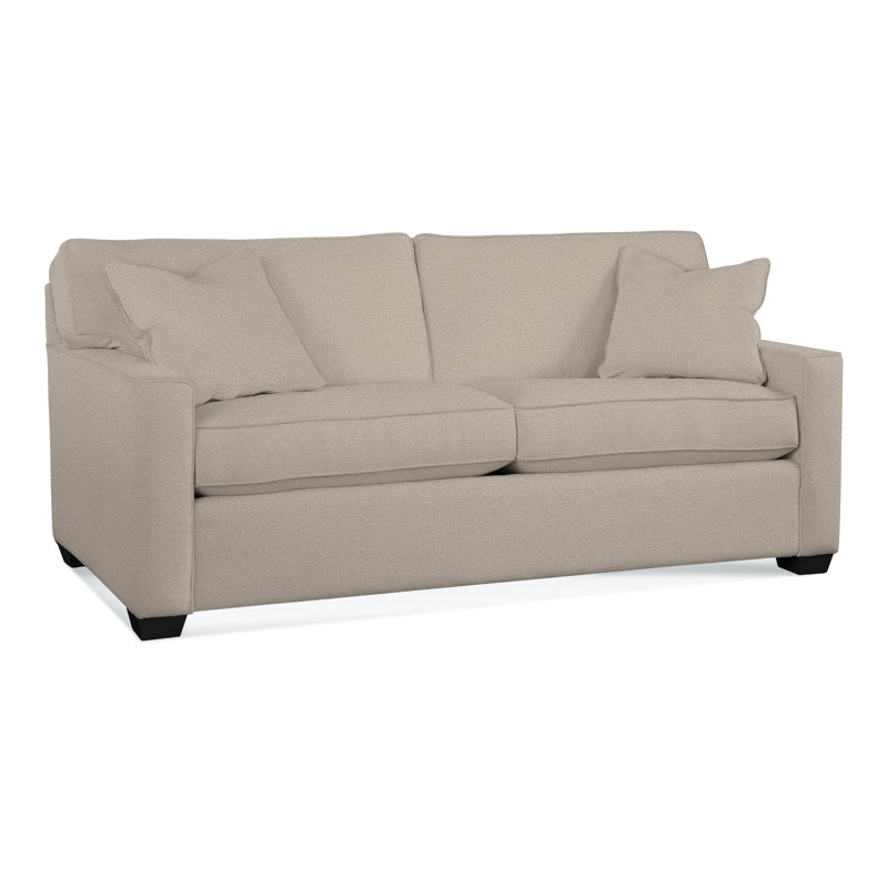 Frye 81'' Upholstered Sofa, Beige Performance Fabric; 0851-73, Black