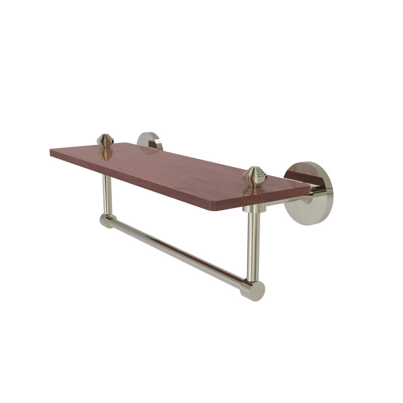 Tablette avec barre à serviettes Trond Ironwood, Nickel poli, H 5 po x l 16 po x P 5 po