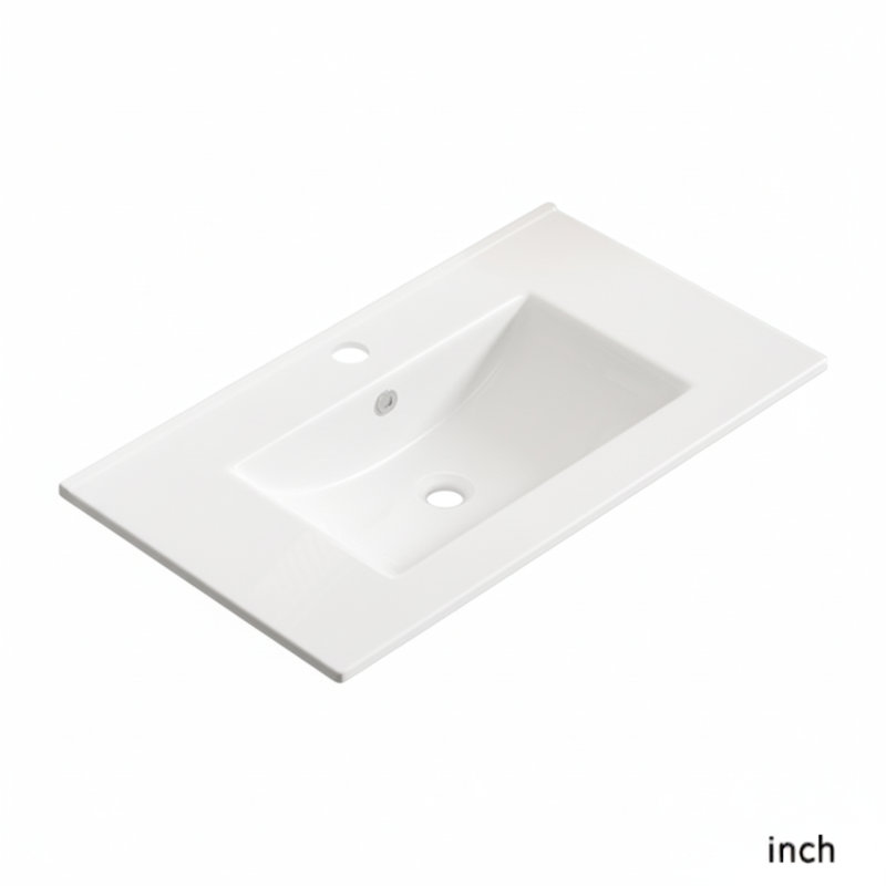 30-Inch Ceramic Bathroom Vessel Sink Top, Vanity Sink With Overflow, Glossy White | Gift Idea