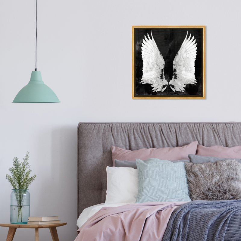 " My Night Wings " Painting Print, 16" H x 16" W x 1.5" D, Gold