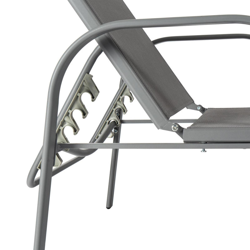 190cm Long Reclining Single Chaise, Grey