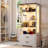 66" H Glass Display Cabinet with 2-Drawers,4-Tier Storage Cabinet With 3 Color Led Lights-198023131