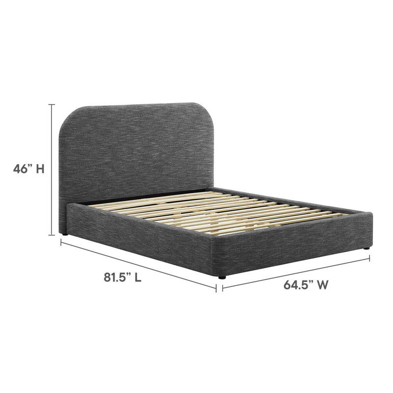 Modway Keynote Curved Full Platform Bed - Taupe Velvet