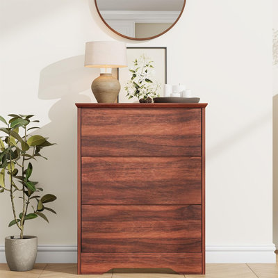 Commode 3 tiroirs en bois, commode moderne avec rangement profond pour chambre à coucher, salon, couloir