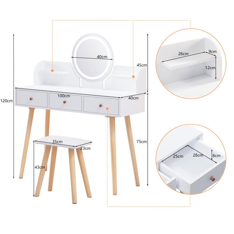 Robyn Dressing Table with Mirror