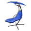 Chaise longue suspendue Laureat avec auvent amovible, balancelle d'extérieur avec coussin intégré, balancelle courbée suspendue pour balancelle au bord de la piscine, hamac avec support -784135139
