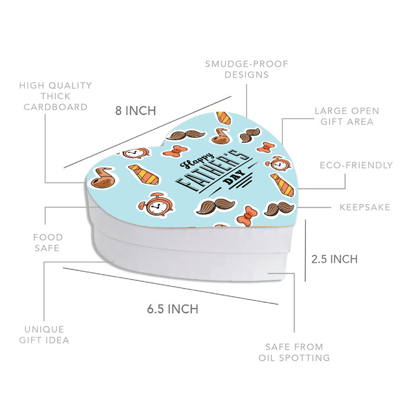 Coffret cadeau en forme de cœur avec couvercle Happy Heart's Day, boîte réutilisable, paquet de 1