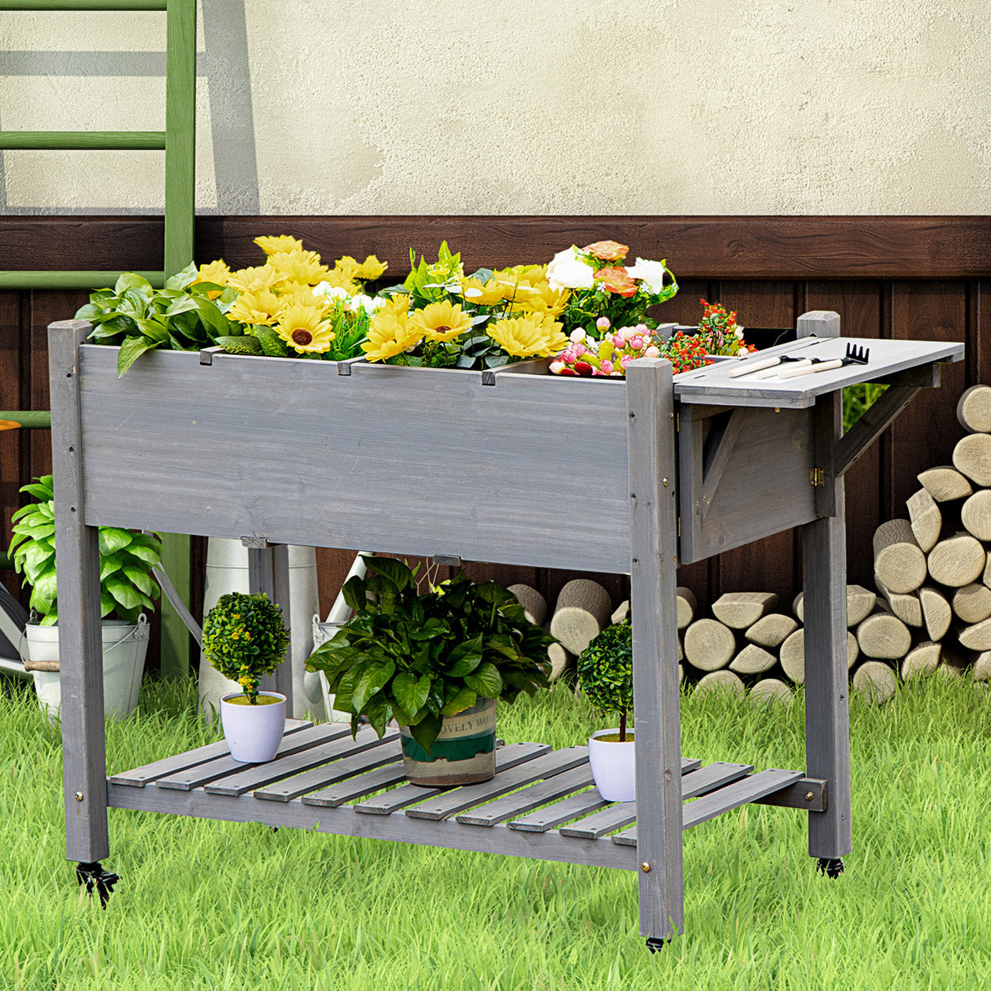 Arlmont & Co. Wood Outdoor Raised Garden Bed | Wayfair