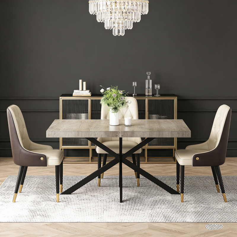 Table de salle à manger extensible rétro Retro avec boîte de rangement, base en fer robuste et plateau en triamine durable pour une utilisation polyvalente au quotidien.