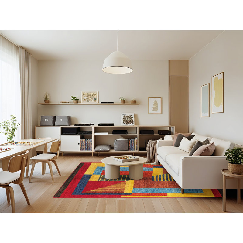 Elke Abstract Indoor Rug, Rectangle 7' x 9'
