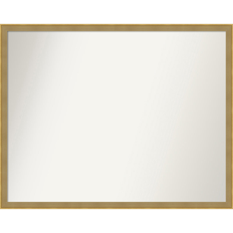 Incline Non-Beveled Wood Framed Wall Mirror, 23.5" x 29.5", Dark Gold
