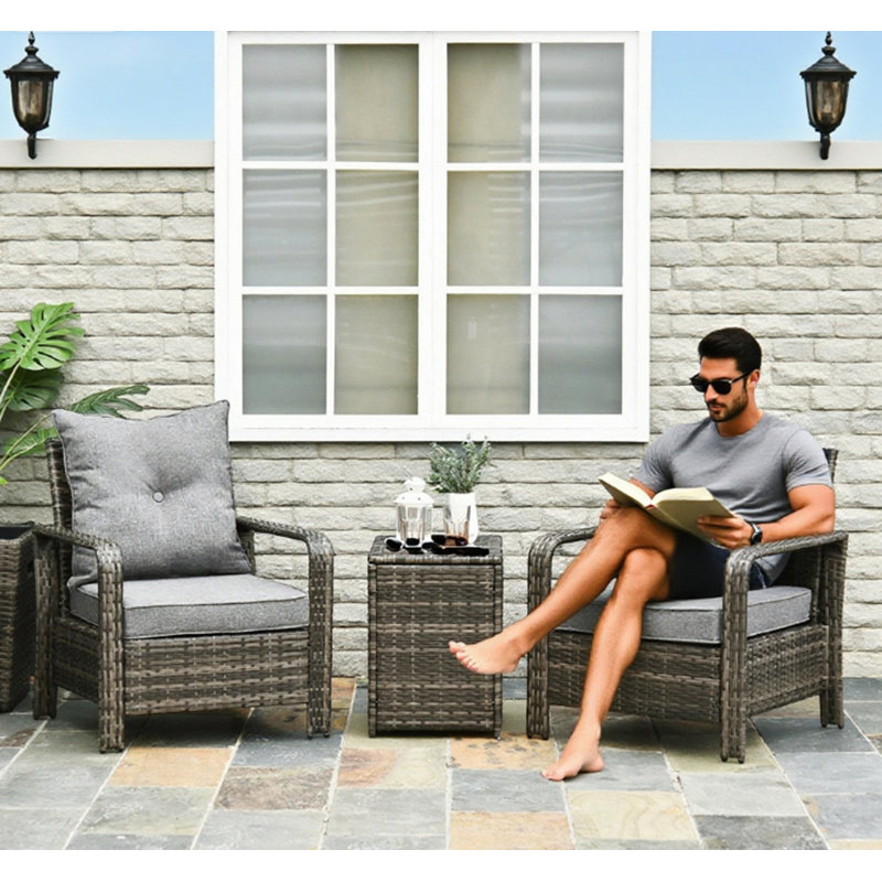 Mobilier de patio, chaises de table de rangement en osier