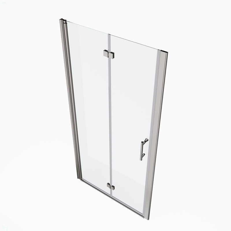 1 3/8" Adjustment,Universal Pivot Shower Door, With 1/4" Tempered Glass Finish 3072, Chrome