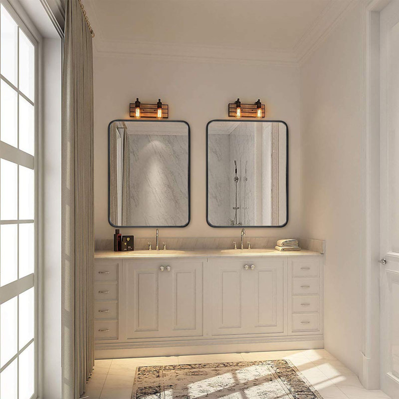 Miroir mural pour salle de bain, Noir, 30 po x 22 po
