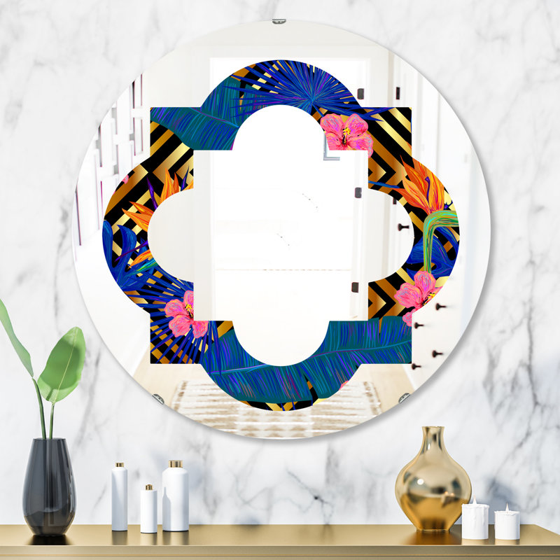 Miroir mural Quatrefoil, H 31,5 po x l po