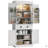 Kitchen Pantry Cabinet With Motion Sensor Light, Tall Storage Cabinet With 6 Door Shelves, A Drawer & 4 Adjustable Shelves
