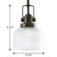 Mini-luminaire suspendu vénitien en bronze 1 lumière avec verre prismatique transparent Wortman-322673083