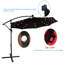 Parasol d'extérieur 10 pi - Éclairage solaire à DEL, 8 baleines, étable pour terrasse de jardin, tissu imperméable pour patio, cour-233958513