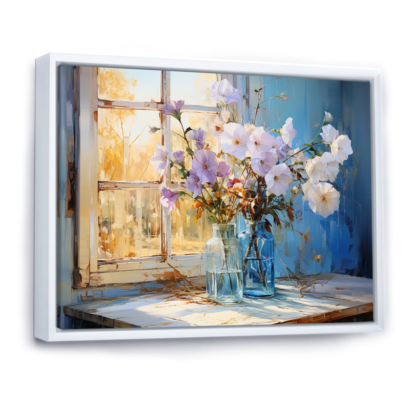 Décoration murale Morning Glory Farmhouse, Cadre flottant blanc, H 34 po x l 44 po x P 1,5 po