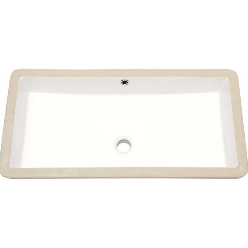 Lavabo de salle de bain encastré en céramique 28 po x 14 po - blanc, teinté, trop-plein, élégant pour la maison, le restaurant, rectangulaire moderne avec trop-plein 28 po x 14 po, teinté, bureau de design élégant,