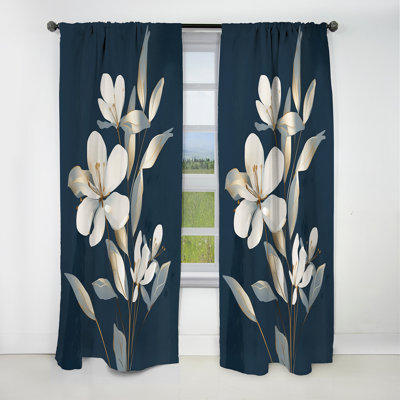 Rideau occultant floral Rouncey - Plumeria - 1 panneau