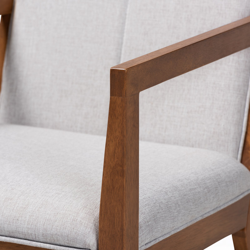 Fauteuil capitonné en polyester de 22,8 po de large Jacksonville, Polyester beige