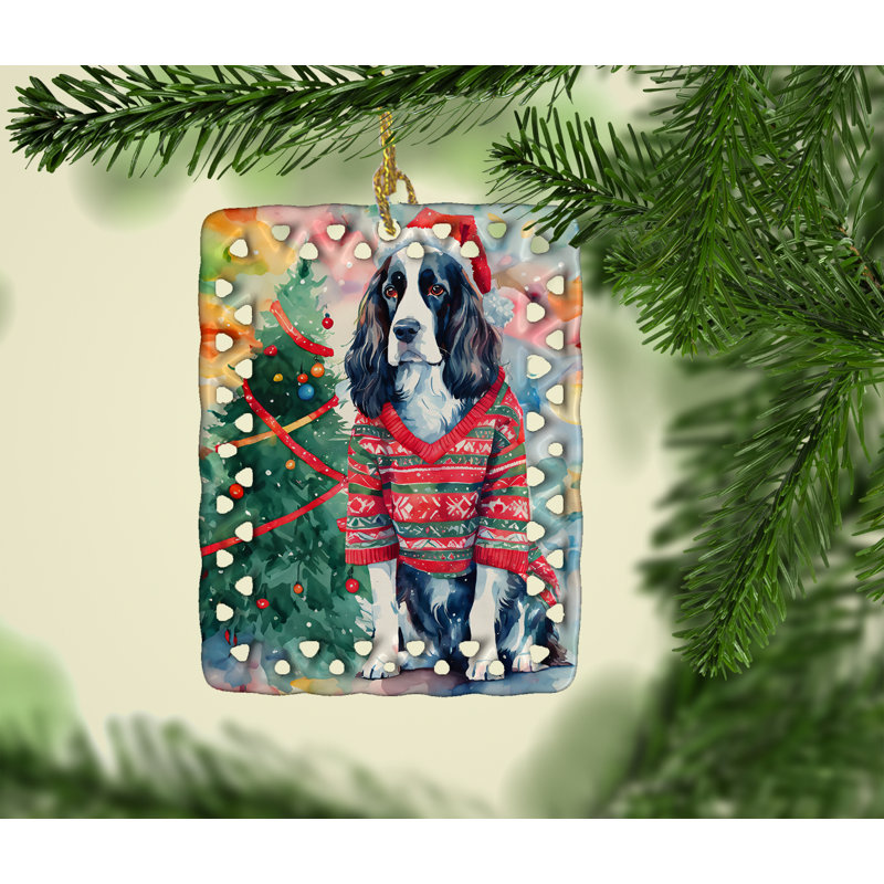 Ornement en porcelaine de Noël English Springer Spaniel, English Springer Spaniel 3457