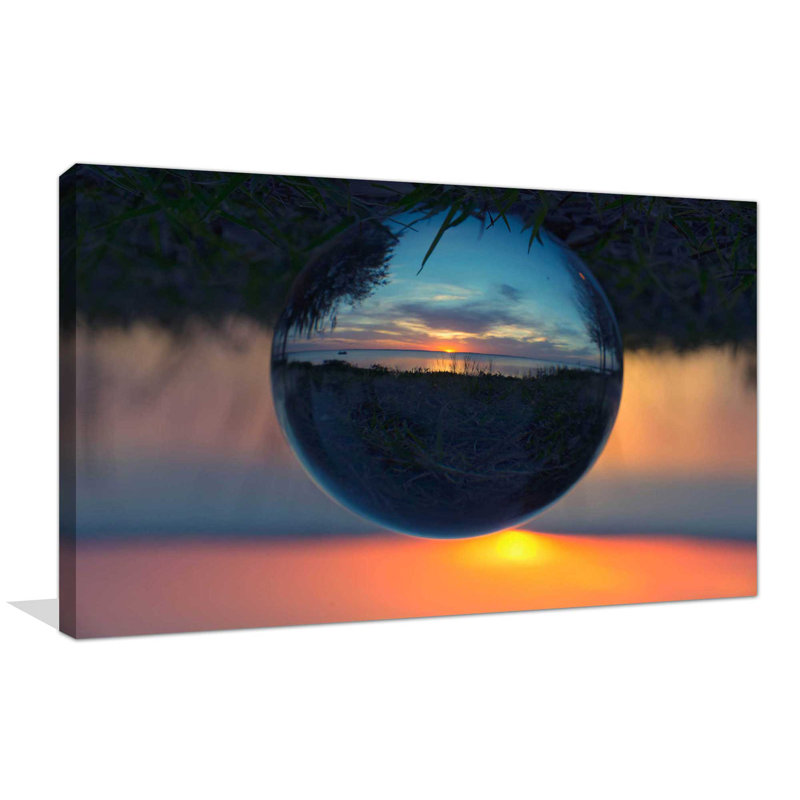 «Sunset Droplet View», reproduction de photo, H 36 po x l 60 po x P 1,5 po, Toile tendue