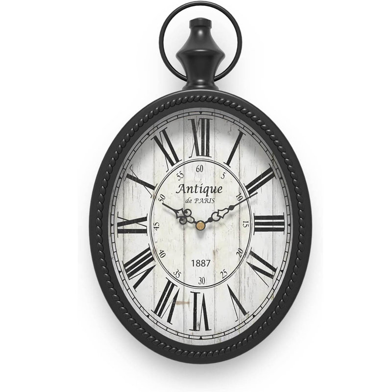 Metal Wall Clock, Black