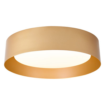Flush Mount Ceiling Light, 16.5 inch LED Ceiling Light Fixture, Polished Gold Finish, Dimmable/3000K/18W, Outdoor Flush Mount Lighting Fixture