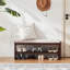  Banc de rangement en bois massif avec coussin et banc de rangement pour hall d'entrée à 2 niveaux-2068853034-2078162658