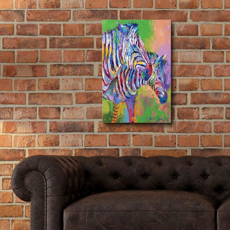 Bungalow rose «Zebra» par Richard Wallich, art mural en verre acrylique, H 24 po x l 16 po x P 0,2 po