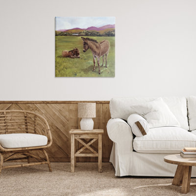 Donkey Duo in Pasture Canvas, design by Patricia Reynolds