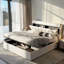 Bakki PU Upholstered Hydraulic Bed With Concealed Headboard Storage, Bed Box Storage-1312679280-1339353378