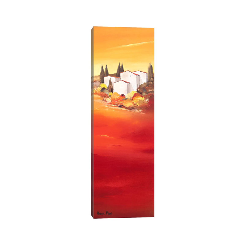 Tuscan Red II by Hans Paus - Wrapped Canvas Panoramic Painting, 30.48 cm H x 91.44 cm W x 1.91 cm D