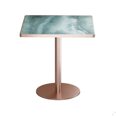 Squard Modern Dinning Table 31.5 Inches Bistro Table Tulip Table With Faux Marble Top,Easy Assemble,Sturdy Metal Frame Diameter
