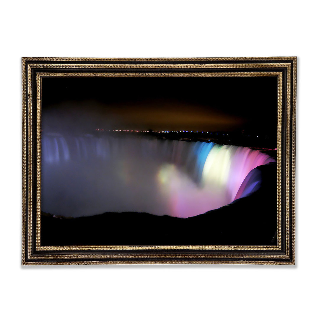 Victoria Falls Lichtshow Gerahmter Druck