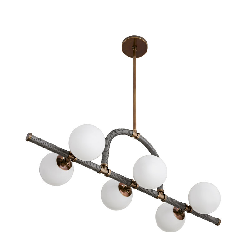 Harrison 6 - Light Chandelier, Heritage Brass