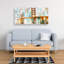 Golden Gate avec taches de peinture turquoise - art sur toile moderne