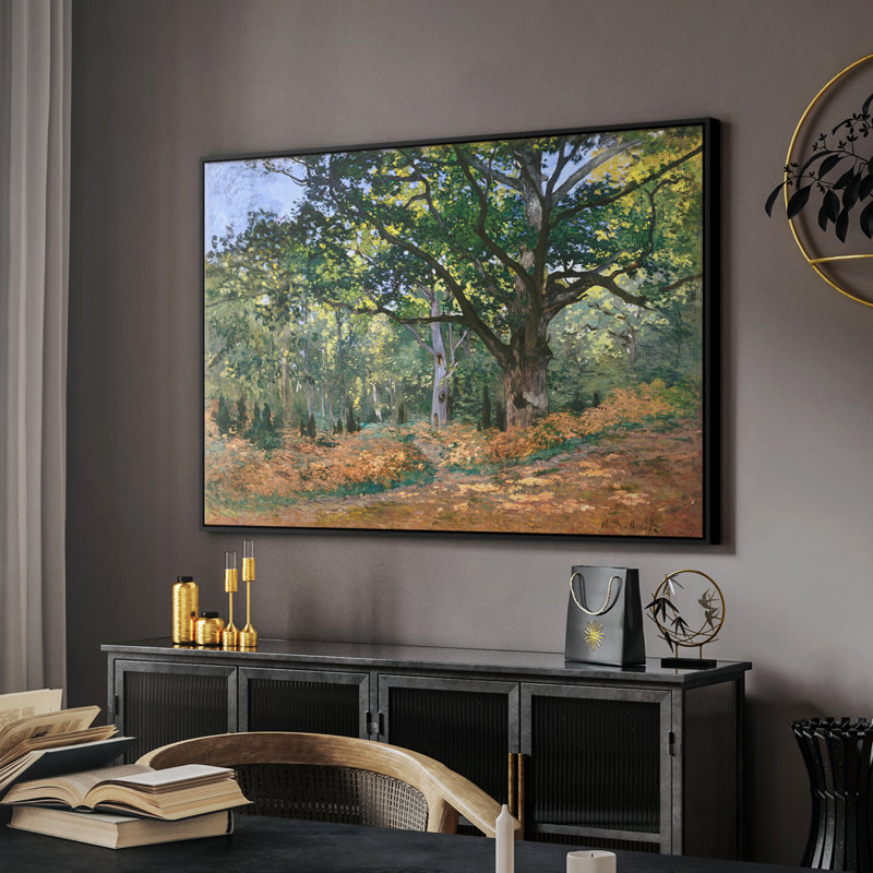 Paysage rétro-CCXL III, Toile avec cadre flottant noir, H 17 po x l 25 po x P 2 po