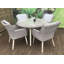 Deanna 4 - Person Wicker Patio Dining Set with Round Table , Cushions Included