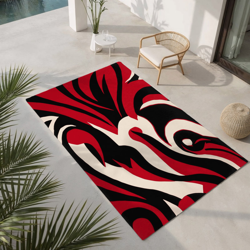 Tapis intérieur et extérieur Vortex Flame, Rectangulaire 8 pi x 10 pi