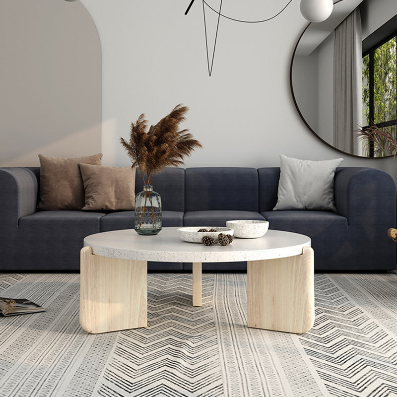 Table basse Nordic Minimalist Terrazzo, H 13,8 po x L 31,5 po x l 31,5 po