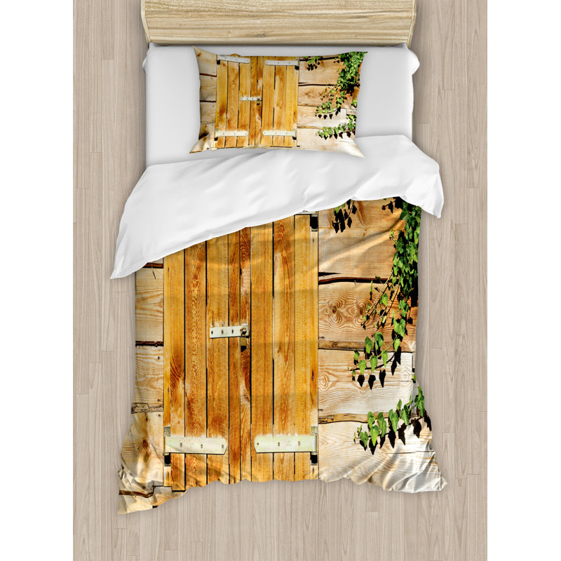 Rustic Polyester Duvet Cover, Twin Duvet Cover + 1 Pillow Sham