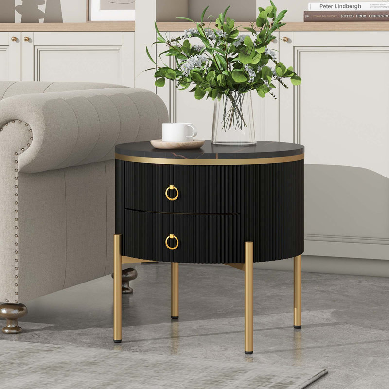 Lottelore 2 - Drawer End Table, Black